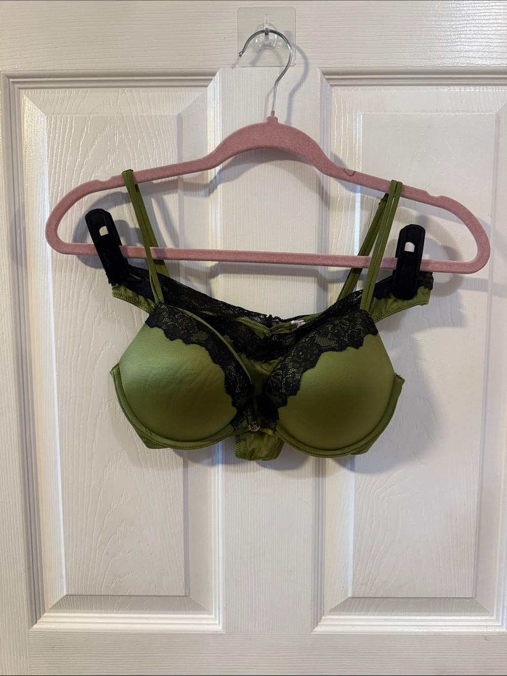 Victoria's Secret Olive Green Bra with Black Lace